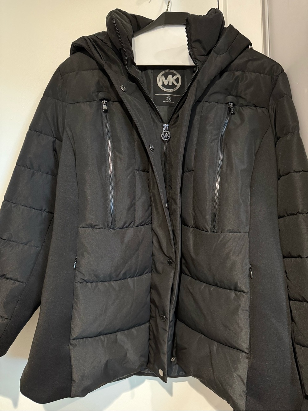 Michael Kors Women's Hooded Puffer Coat - black.